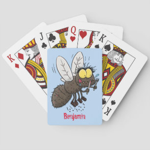 Funny horsefly insect cartoon playing cards