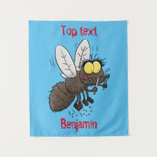 Funny horsefly insect cartoon tapestry