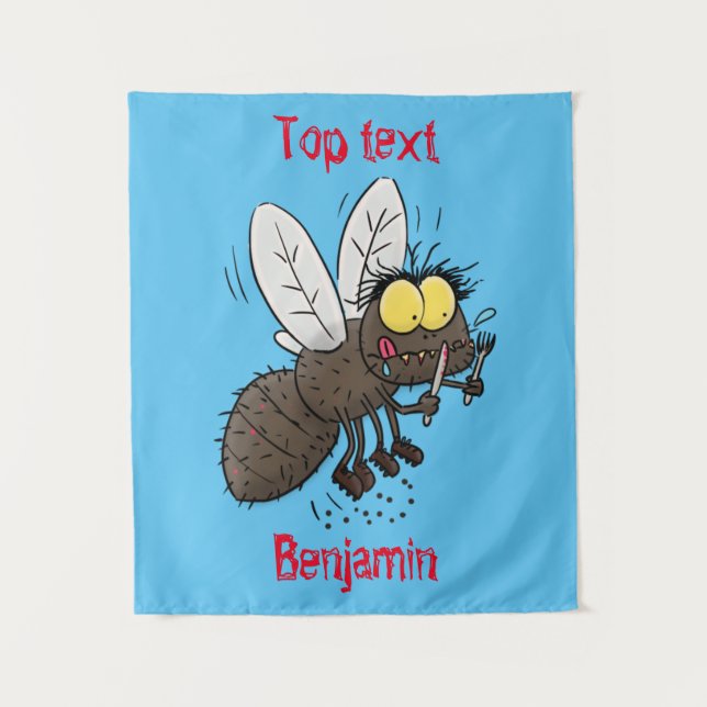 Funny horsefly insect cartoon  tapestry (Front)