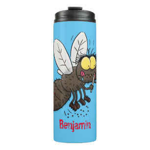Funny horsefly insect cartoon thermal tumbler