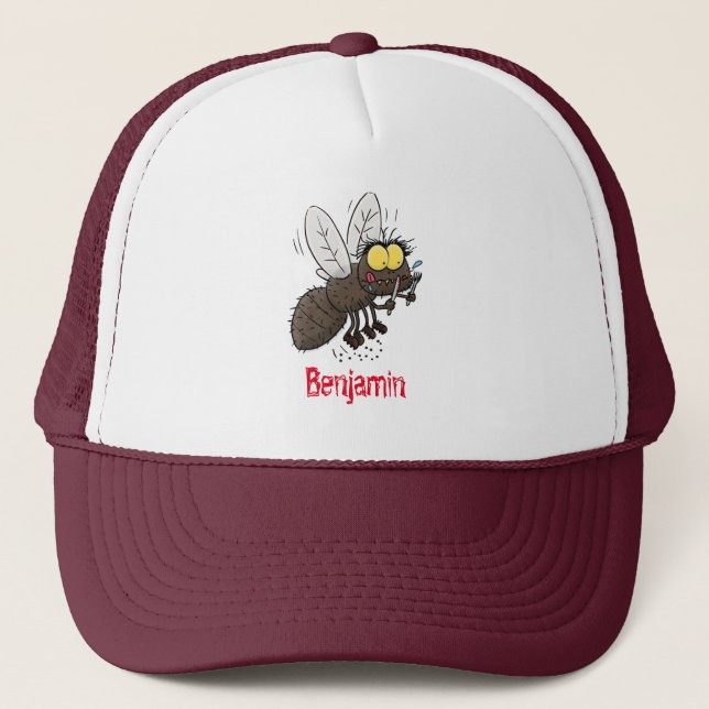 Funny horsefly insect cartoon trucker hat (Front)