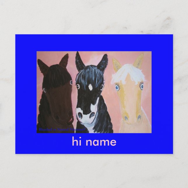 Funny horses cards Customize (Front)