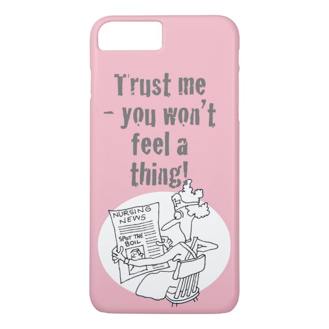 Funny Hospital Nurse Reading Newspaper Competition Case-Mate iPhone Case (Back)