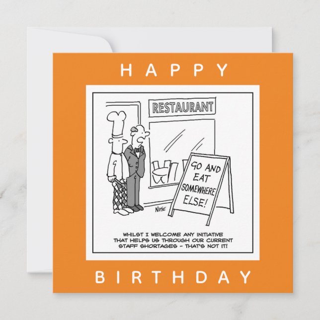 Funny Hospitality Industry Staff Shortages Card (Front)