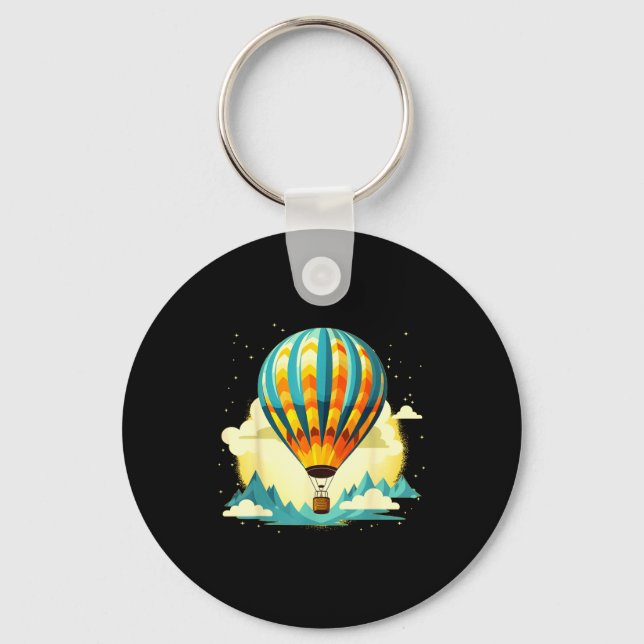 Funny Hot Air Balloon For New Adventures Lovers  Keychain (Front)