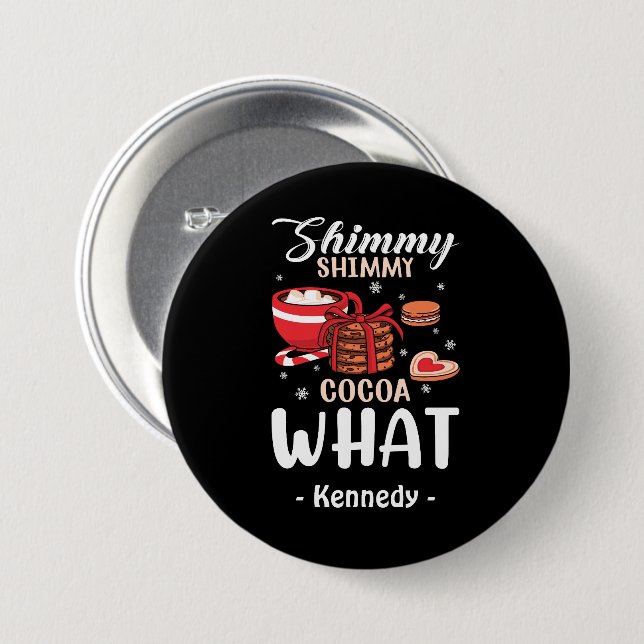 Funny Hot Chocolate & Cookie Winter 3 Inch Round Button (Front & Back)