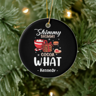 Funny Hot Chocolate & Cookie Winter Ceramic Ornament