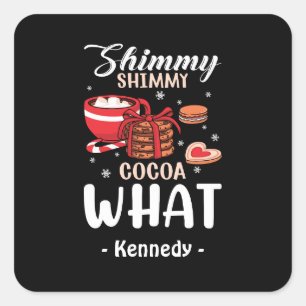 Funny Hot Chocolate & Cookie Winter Square Sticker