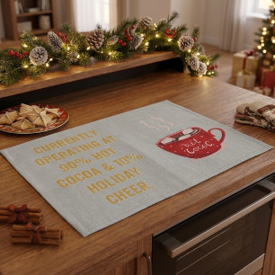 Funny Hot Cocoa & Holiday Cheer Festive Christmas Kitchen Towel
