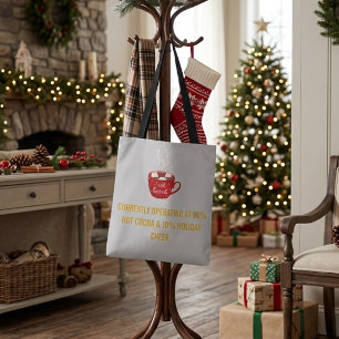 Funny Hot Cocoa & Holiday Cheer Festive Christmas Tote Bag