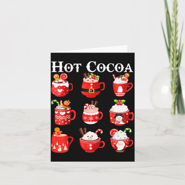 Funny Hot Cocoa Santa Elf C Merry Christmas Pajama Card (Front)