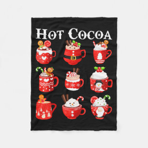 Funny Hot Cocoa Santa Elf C Merry Christmas Pajama Fleece Blanket