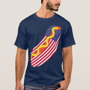 Funny Hot Dog 4th of July USA Patriotic Hot Dog T-Shirt