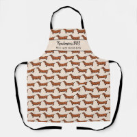 Funny Hot Dog BBQ Pattern Custom Chef Name Text