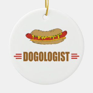 Funny Hot Dog Ceramic Ornament
