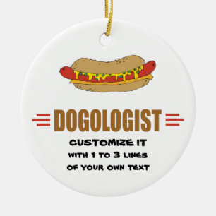Funny Hot Dog Ceramic Ornament