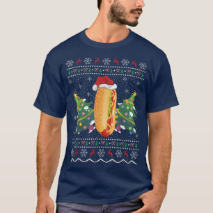 Funny Hot Dog Dish Lover Xmas Ugly Hot Dog Christm T-Shirt