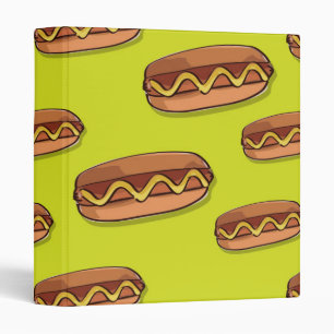 Funny Hot Dog Food Design Binder