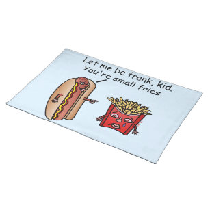 Funny Hot Dog French Fries Food Pun Placemat