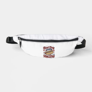 Funny Hot Dog Vintage Patriotic Food Shirt Design_ Fanny Pack