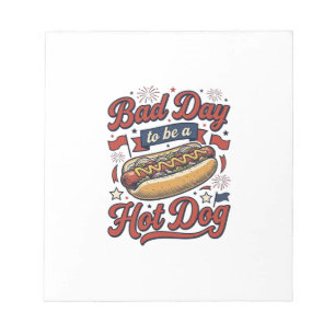 Funny Hot Dog Vintage Patriotic Food Shirt Design_ Notepad