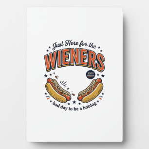 Funny Hot Dog Wiener Vintage Shirt Design_1 Plaque