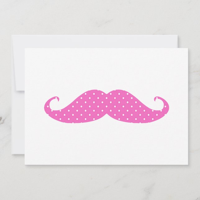 Funny Hot Pink Girly  Polka Dots Moustache (Front)