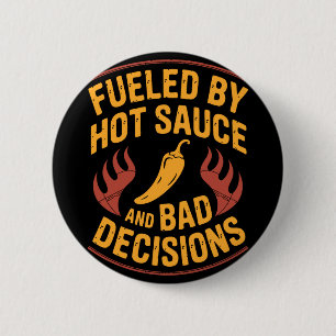 Funny hot sauce lover spicy food chili performance 2 inch round button