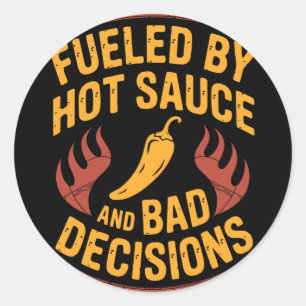 Funny hot sauce lover spicy food chili performance classic round sticker