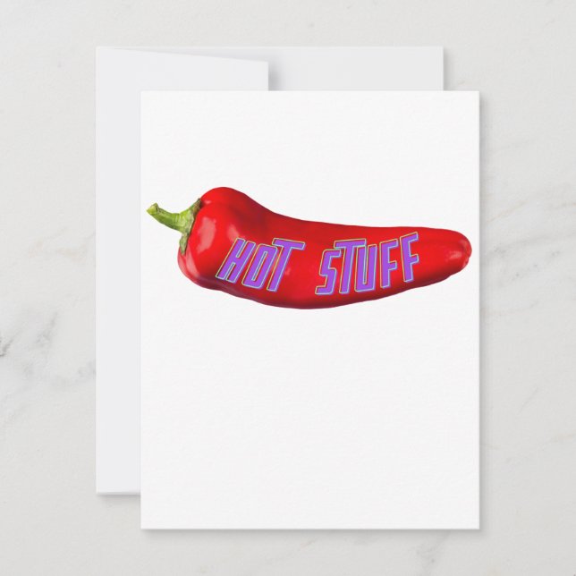 Funny Hot Stuff Red Chili Pepper Holiday Card (Front)