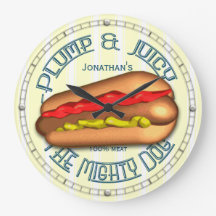 Funny Hotdog Personalized Kitchen Clock