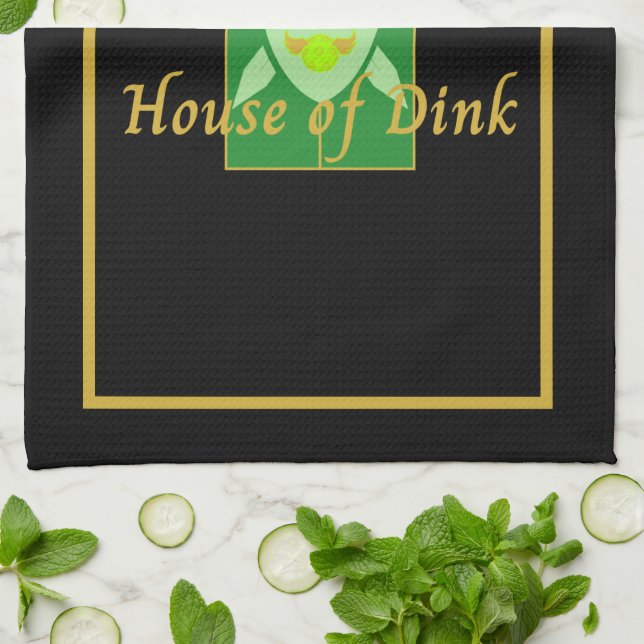 Funny House of Dink Pickleball Crest  Kitchen Towel (Folded)