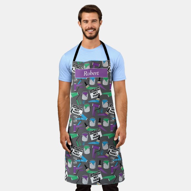 Funny House Painter and Decorator Personalised Apron (Worn)
