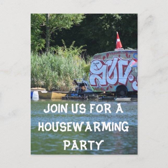 Funny House Warming Party Invitation Postcard (Front)