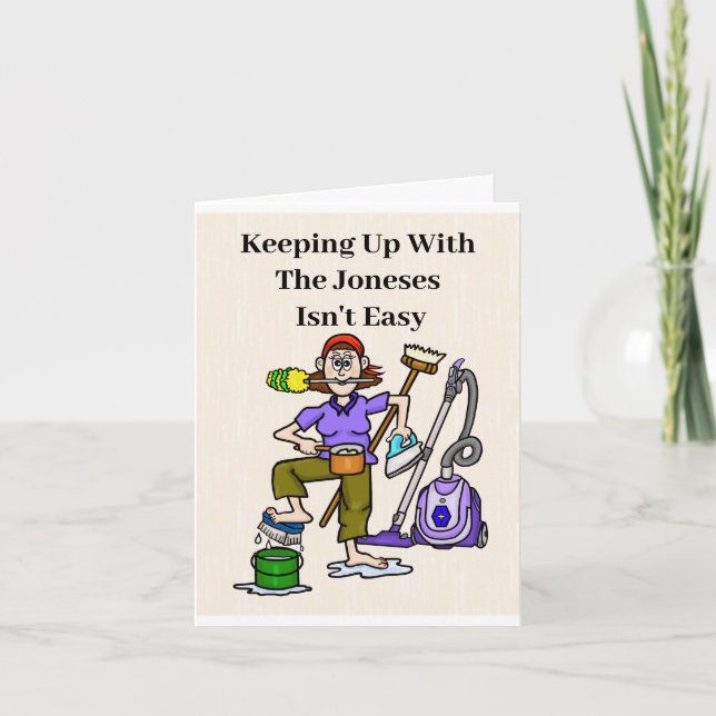 Funny Housekeepers Day Greeting Card (Front)