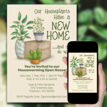 Funny Houseplants Housewarming Invitation