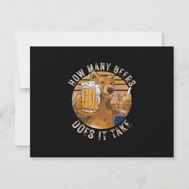 Funny How Many Beers Does It Take RSVP Card (Front)