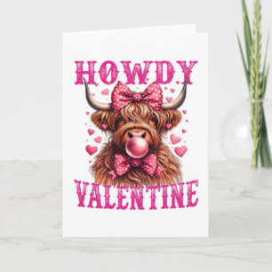 Funny Howdy Valentine Cow Western Cowgirl Cowboy  Card