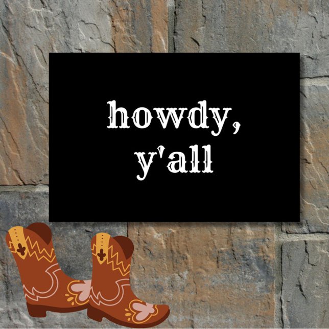 Funny Howdy Y'all Modern Minimal Southern Welcome Doormat (A fun, casual greeting to liven up your doorstep.)