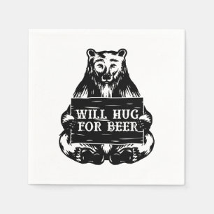 Funny hug beer word art bar napkin