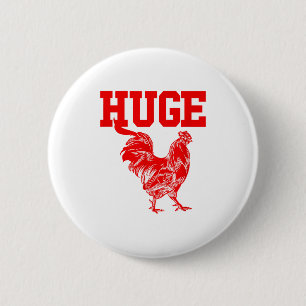 Funny Huge Mens Rooster Graphic 2 Inch Round Button