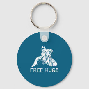 Funny Hugs Brazilian Jiu Jitsu Mma Bjj  Keychain