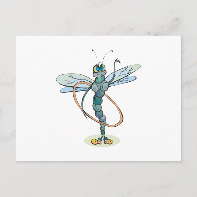 funny hula hoop dragonfly postcard (Front)