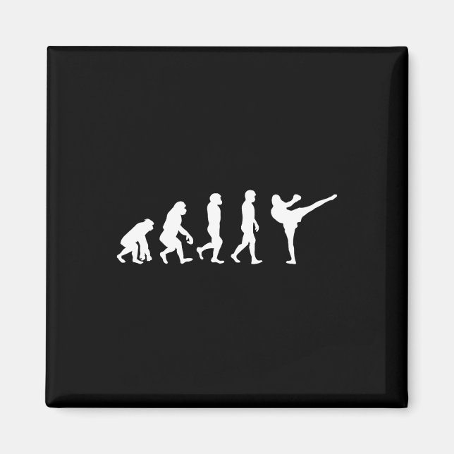 Funny Human Ape Gorilla Evolution Karate Boxing Ki Magnet (Front)