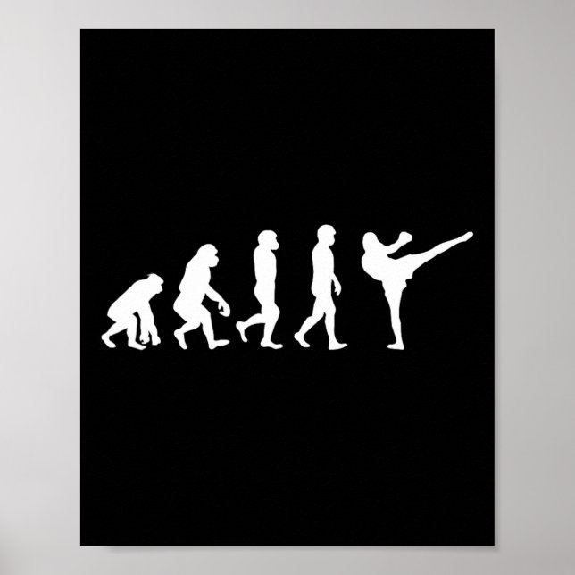 Funny Human Ape Gorilla Evolution Karate Boxing Ki Poster (Front)