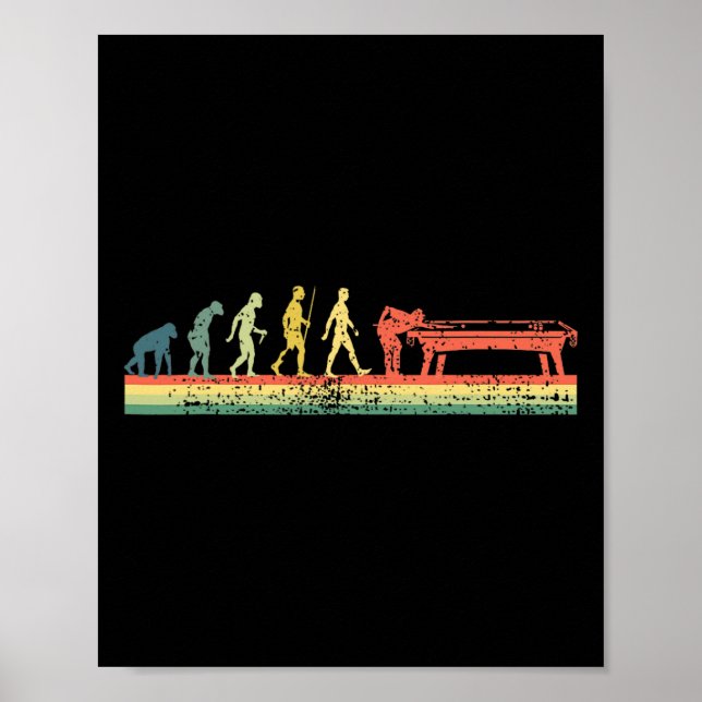 Funny Human Billiards Evolution 8 Ll Pool Player  Poster (Front)