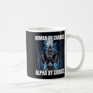 Funny human by chance meme wolf coffee mug