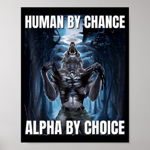 Funny human by chance meme wolf poster