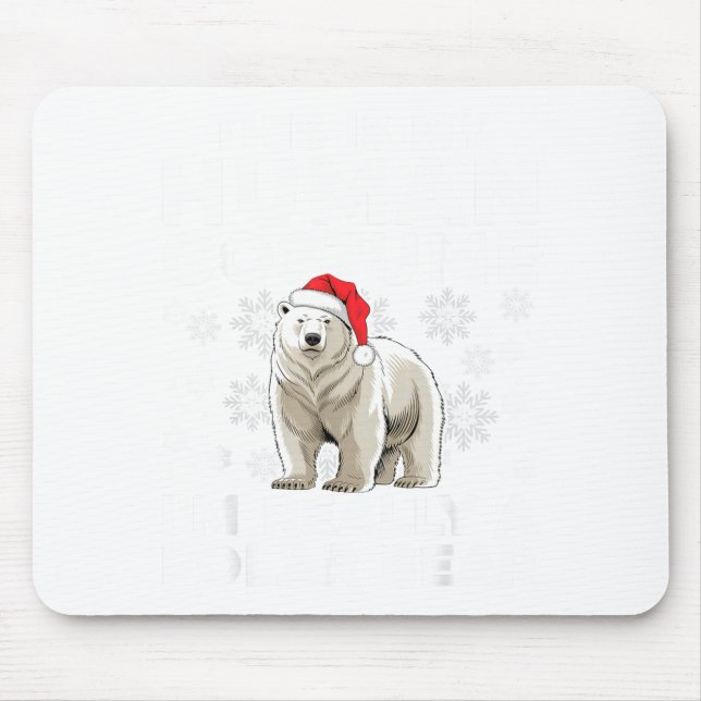 Funny Human Costume Lar Bear Christmas Lights Sant Mouse Pad (Front)