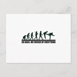 Funny Human Evolution Graphic Design Postcard